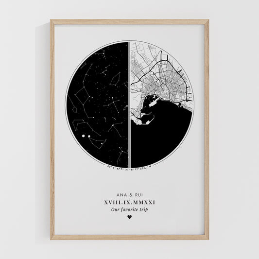 Mapa de Estrelas & Local • Vintage